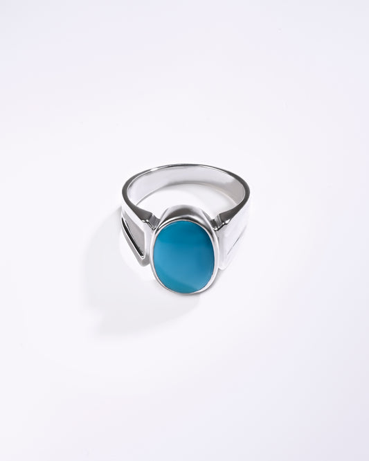 Royal Turquoise (Firoza) Ring – 925 Silver - #1111