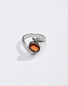 Natural Garnet (Gomed) Ring – 925 Silver - #1103B