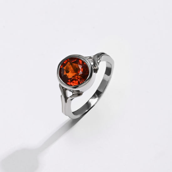 Garnet (Gomed) Ring – 925 Silver Crafted - #1175B - Myra