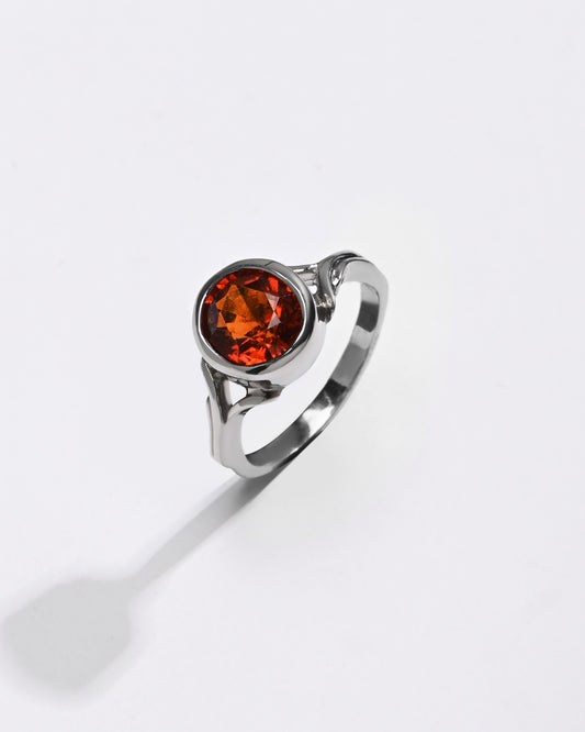 Garnet (Gomed) Ring – 925 Silver Crafted - #1175B - Myra