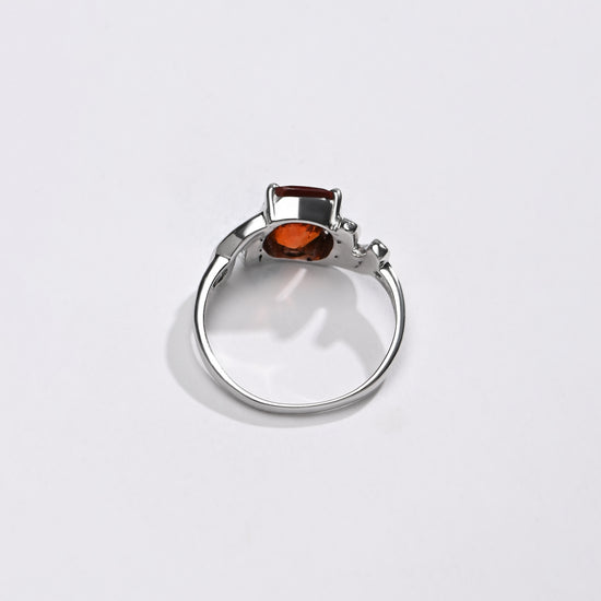 Garnet (Gomed) Ring – 925 Silver Minimalist - #1196N4 - Myra