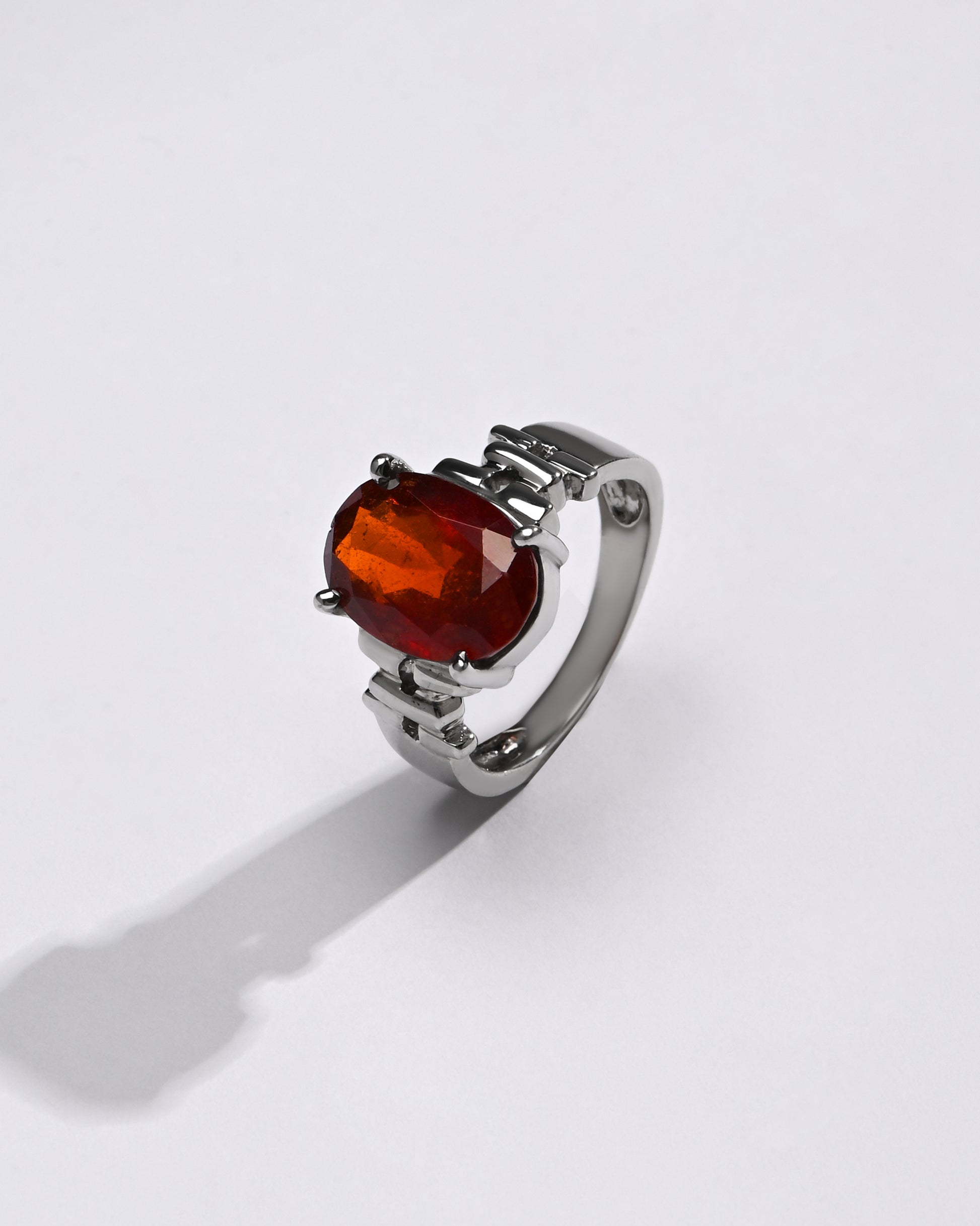 Classic Garnet (Gomed) Ring – 925 Silver - #1199N4 - Myra