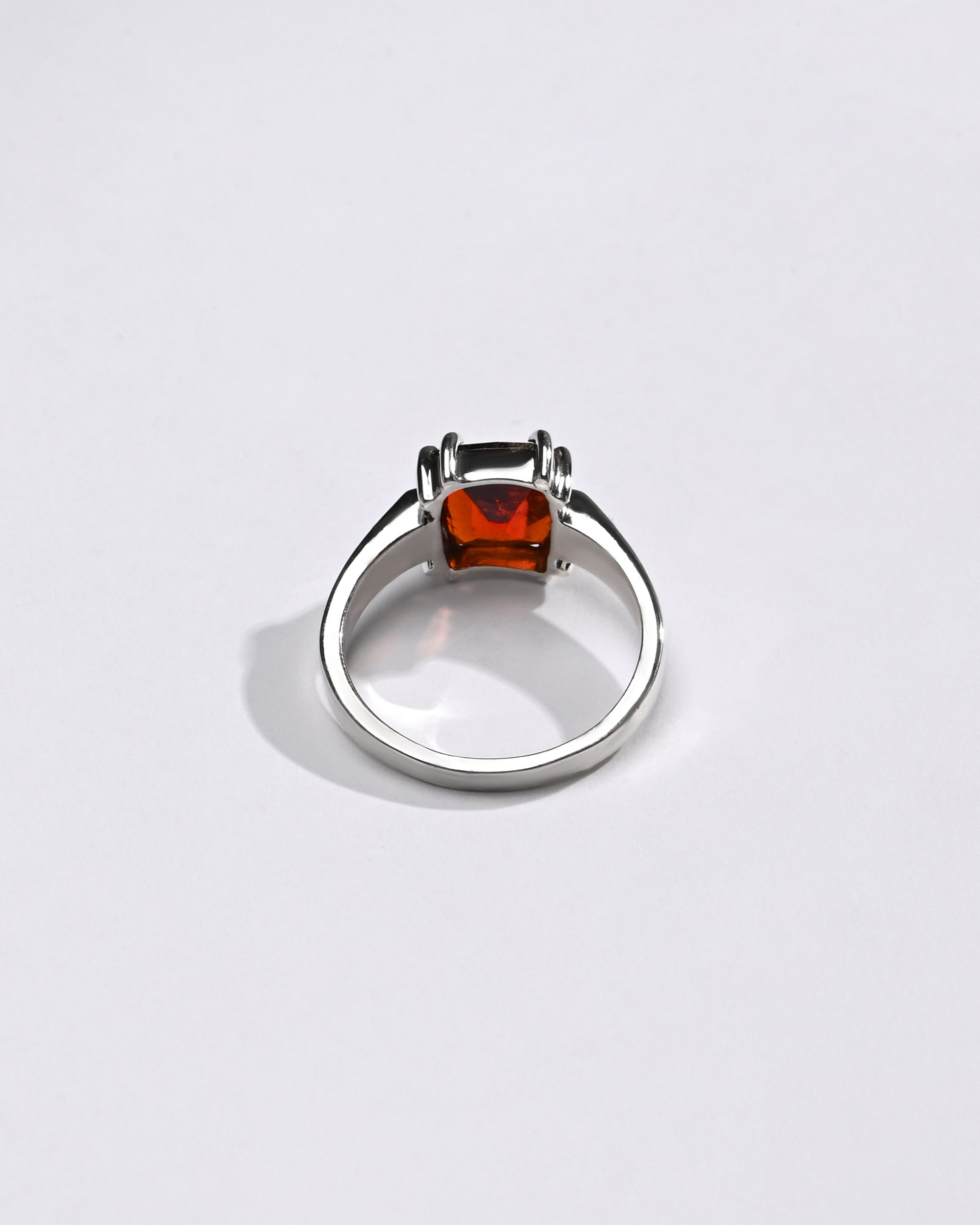 925 Silver Garnet (Gomed) Ring - #1200N8 Sq - Myra