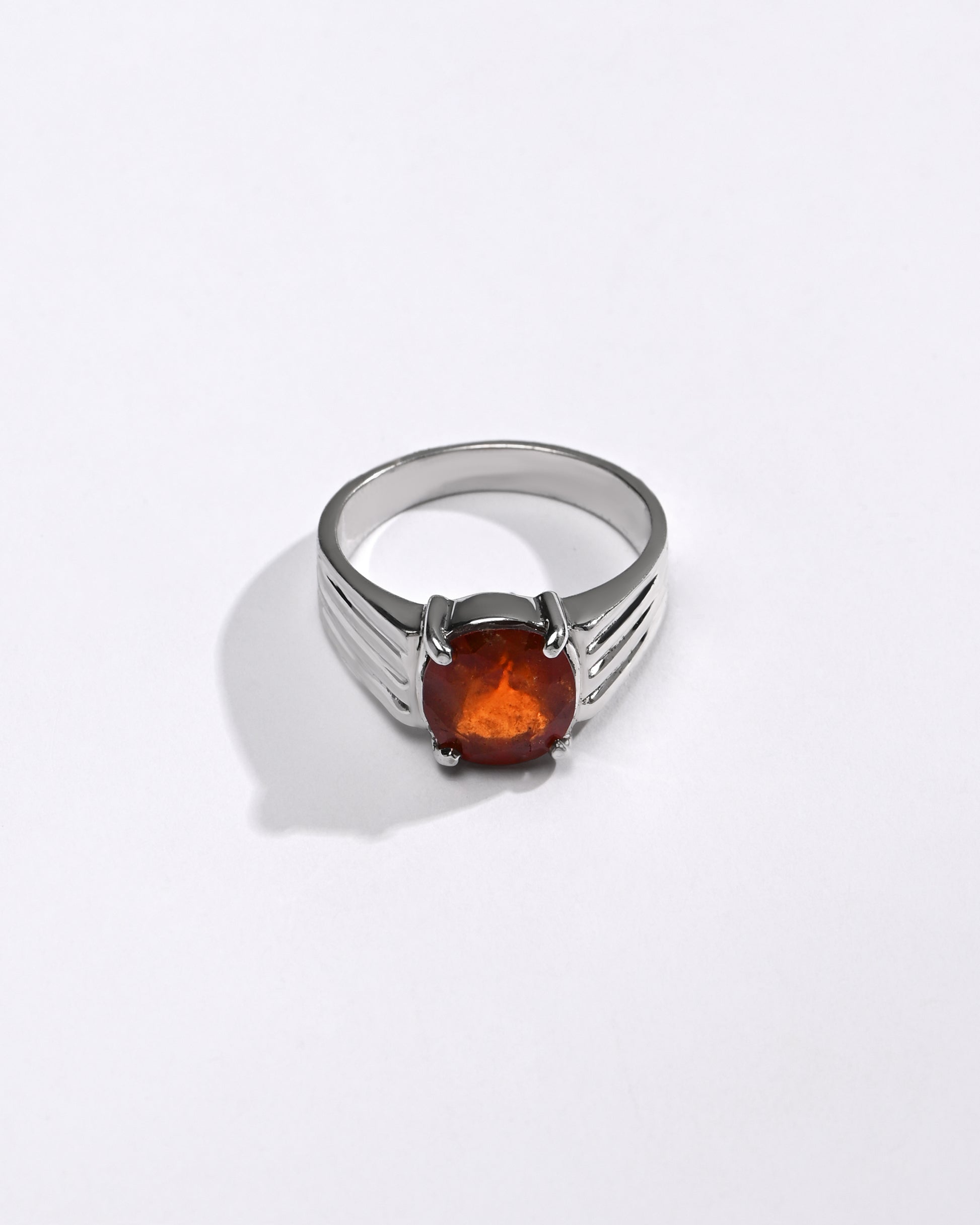 Essential Garnet (Gomed) Ring – 925 Silver - #1228N4 - Myra