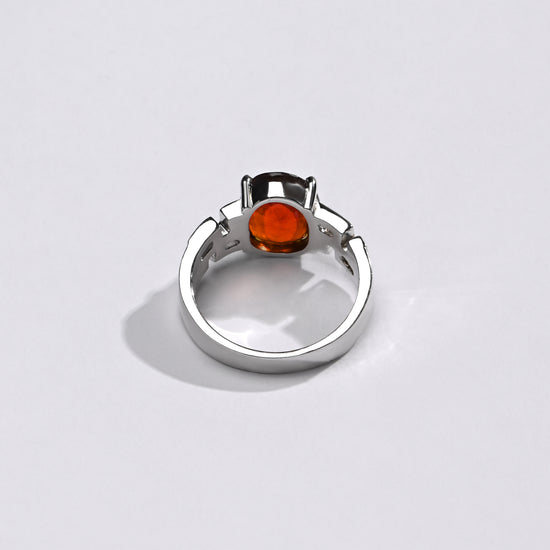 Natural Garnet (Gomed) Ring – 925 Silver - #1283N4 - Myra