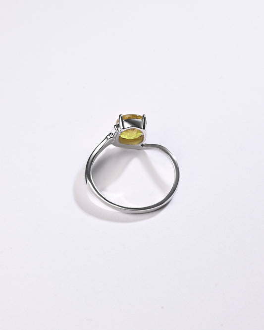 Yellow Sapphire (Pukhraj) Ring – 925 Silver - #1176N4