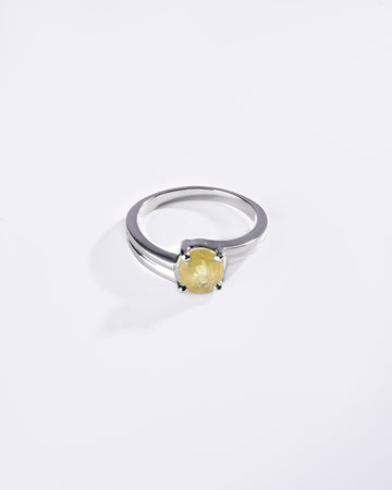Smart Yellow Sapphire (Pukhraj) Ring – 925 Silver - #1153N4