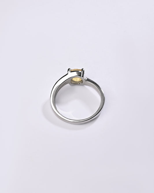 Smart Yellow Sapphire (Pukhraj) Ring – 925 Silver - #1153N4