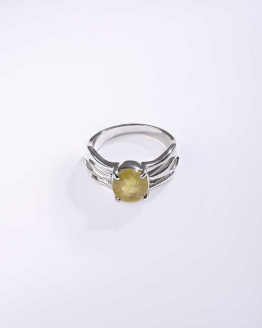 Prestige Yellow Sapphire (Pukhraj) Ring – 925 Silver - #1244N4