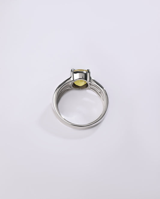 Prestige Yellow Sapphire (Pukhraj) Ring – 925 Silver - #1244N4