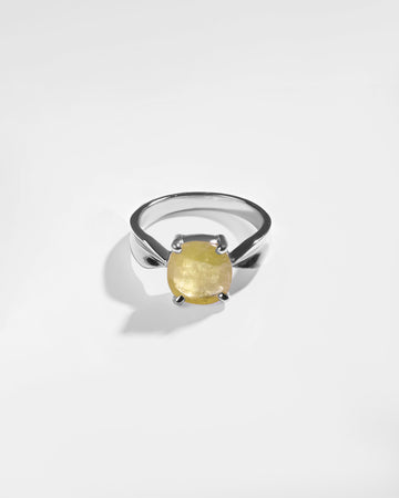 Balanced Yellow Sapphire (Pukhraj) Ring – 925 Silver - #1136N4