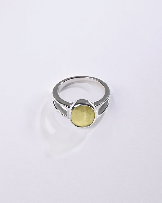 Essential Yellow Sapphire (Pukhraj) Ring – 925 Silver - #1150B