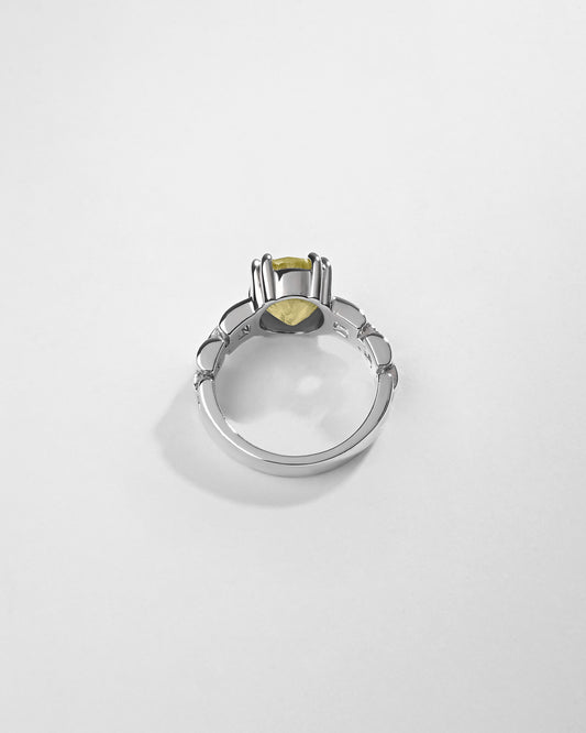 Grandeur Yellow Sapphire (Pukhraj) Ring – 925 Silver - #1245N8