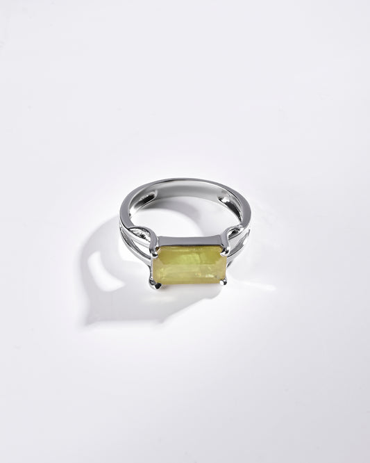 925 Silver Yellow Sapphire (Pukhraj) Ring - #1106N4 Re