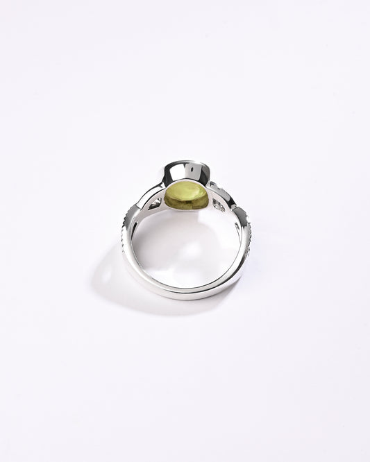 Natural Yellow Sapphire (Pukhraj) Ring – 925 Silver - #1104B