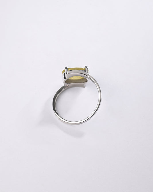 Focused Yellow Sapphire (Pukhraj) Ring – 925 Silver - #1138N4
