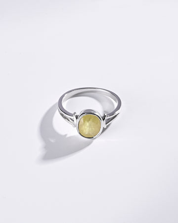 Trustworthy Yellow Sapphire (Pukhraj) Ring – 925 Silver - #1148B