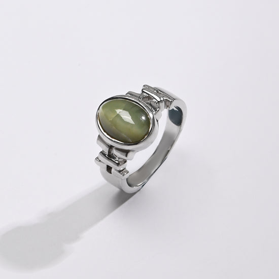 Cat's Eye (Lehsunia) Ring – 925 Silver Minimalist - #1199 - Myra