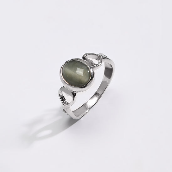 Luxe Cat's Eye (Lehsunia) Ring – 925 Silver - #1220 - Myra