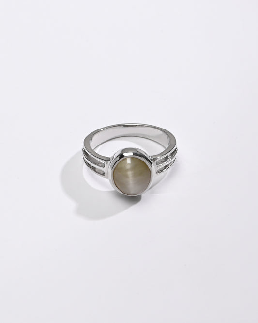 Natural Cat's Eye (Lehsunia) Ring – 925 Silver - #1142 - Myra