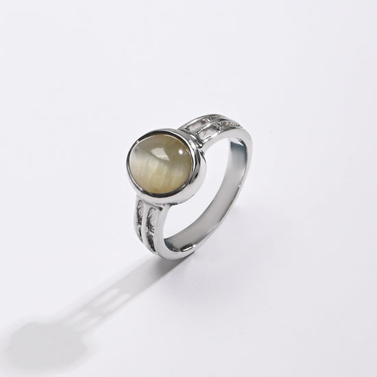 Natural Cat's Eye (Lehsunia) Ring – 925 Silver - #1142 - Myra