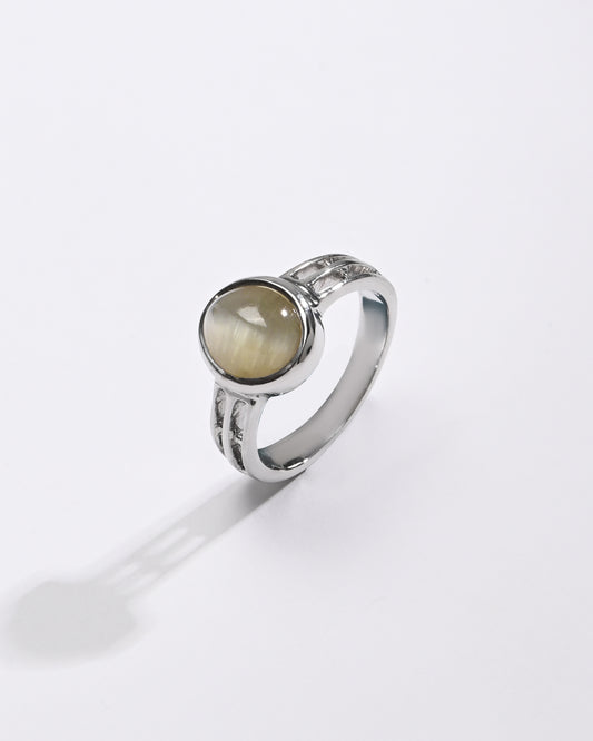 Natural Cat's Eye (Lehsunia) Ring – 925 Silver - #1142 - Myra