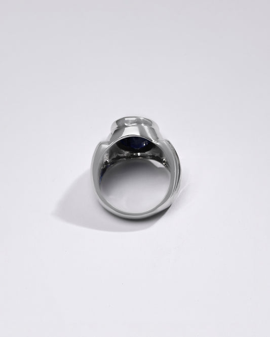 Premium Blue Sapphire (Neelam) Ring in 925 Silver - #1238B - Myra
