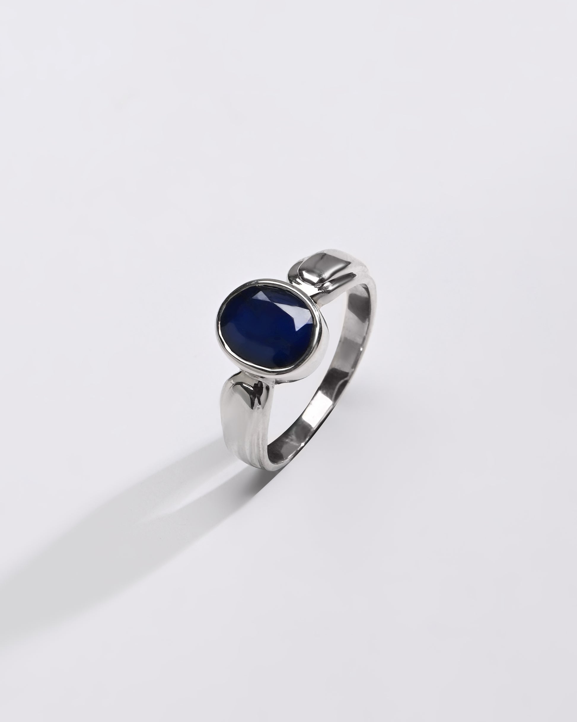 Certified Blue Sapphire (Neelam) Ring – 925 Silver - 1101B - Myra