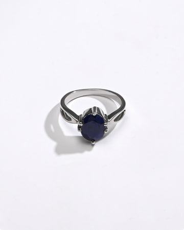 Blue Sapphire (Neelam) Ring – Pure 925 Silver - 1102N6 - Myra