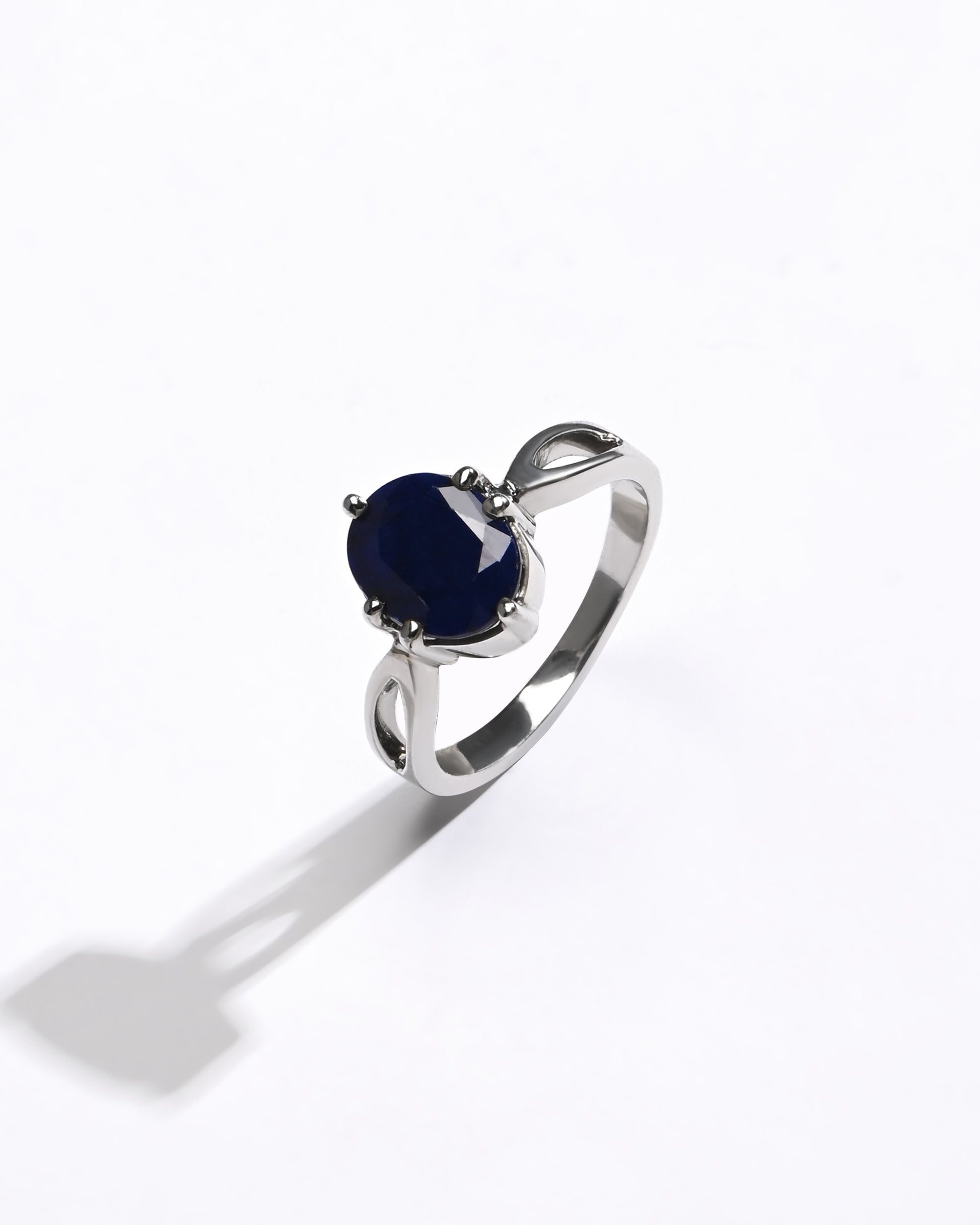 Blue Sapphire (Neelam) Ring – Pure 925 Silver - 1102N6 - Myra