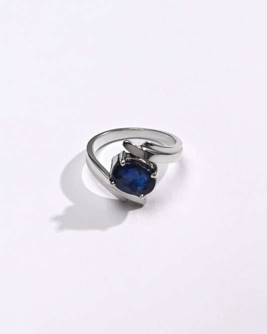 Blue Sapphire (Neelam) Gemstone Ring – 925 Silver - 1103N4