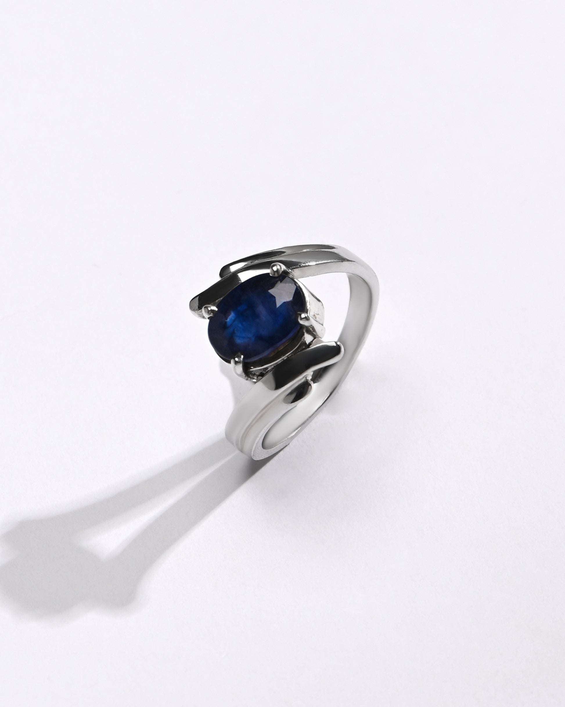 Blue Sapphire (Neelam) Gemstone Ring – 925 Silver - 1103N4 - Myra