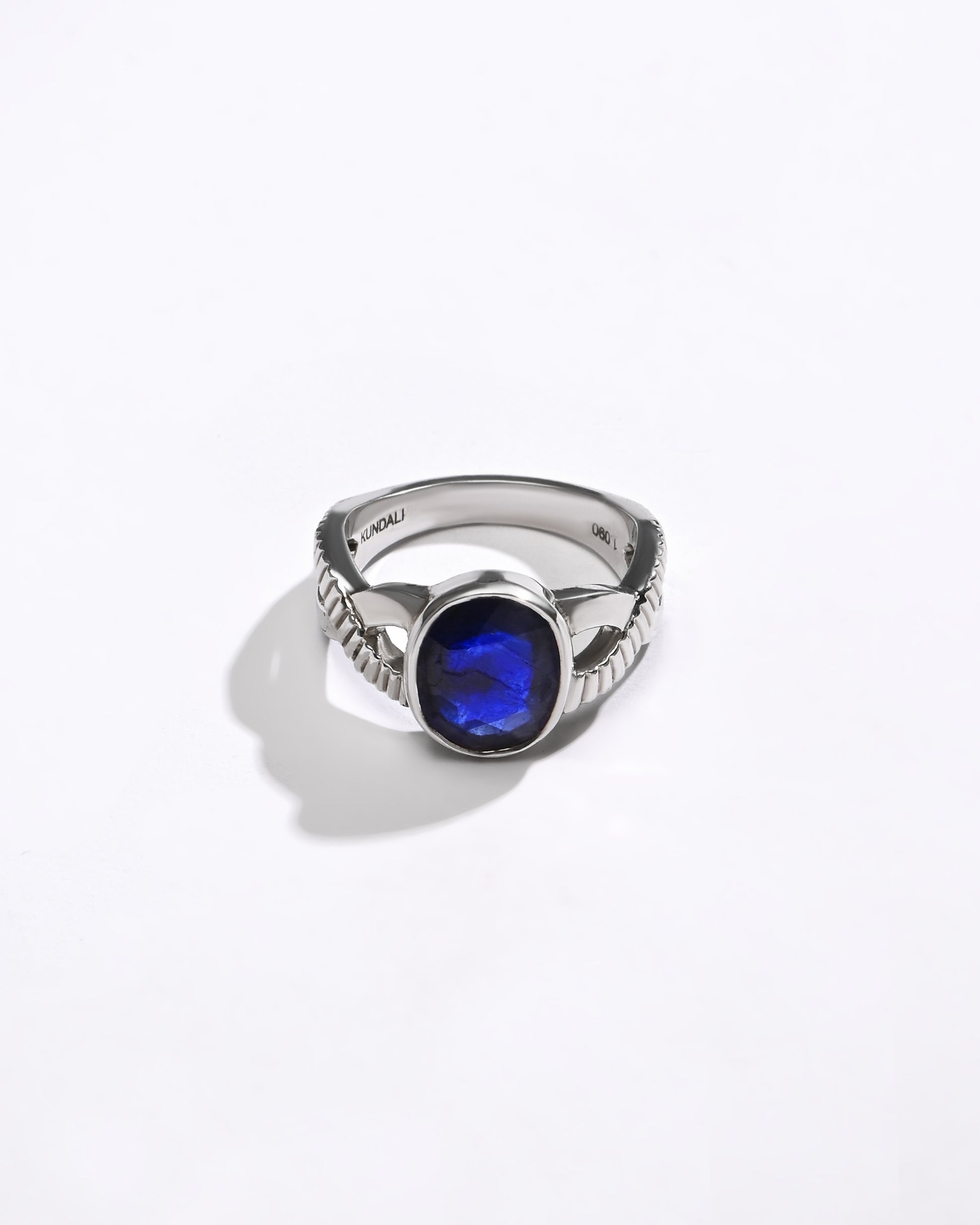 Elegant Blue Sapphire (Neelam) Ring – 925 Silver - 1104B - Myra