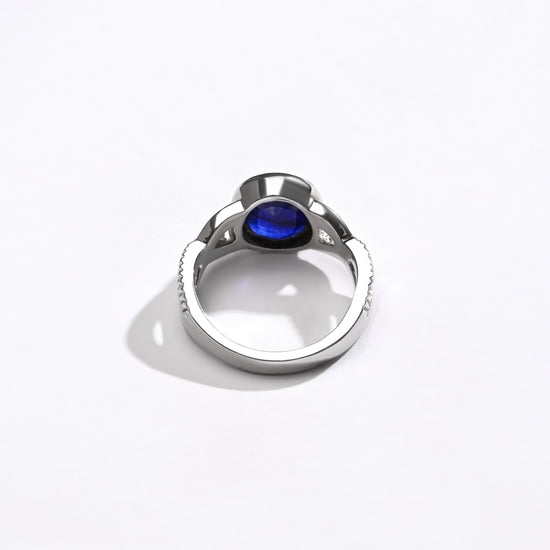 Elegant Blue Sapphire (Neelam) Ring – 925 Silver - 1104B - Myra