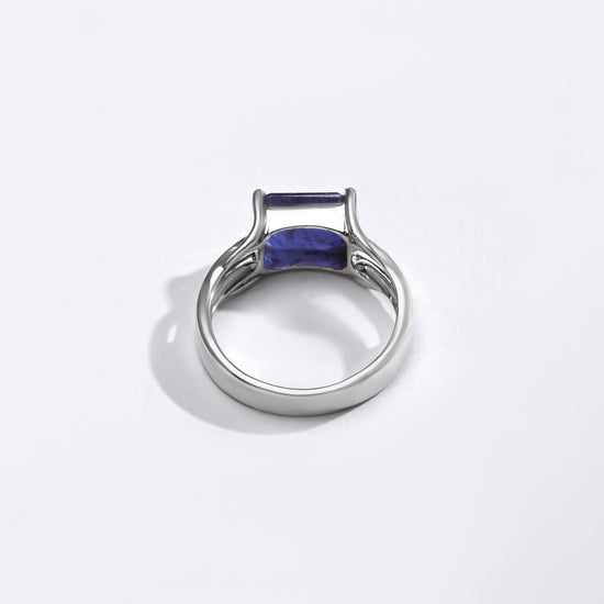 Bold Blue Sapphire (Neelam) Ring – 925 Silver - 1106N4 Re - Myra