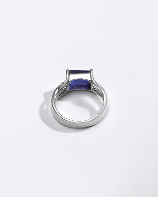 Bold Blue Sapphire (Neelam) Ring – 925 Silver - 1106N4 Re - Myra
