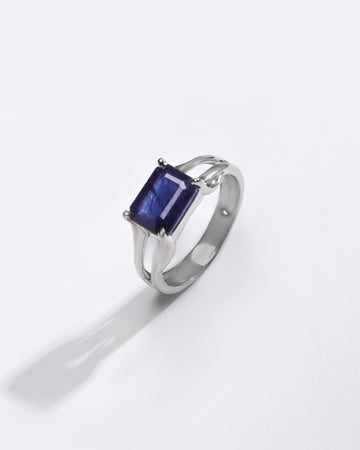 Bold Blue Sapphire (Neelam) Ring – 925 Silver - 1106N4 Re - Myra