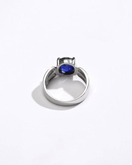 Blue Sapphire (Neelam) Ring in 925 Silver - 1126N4 - Myra