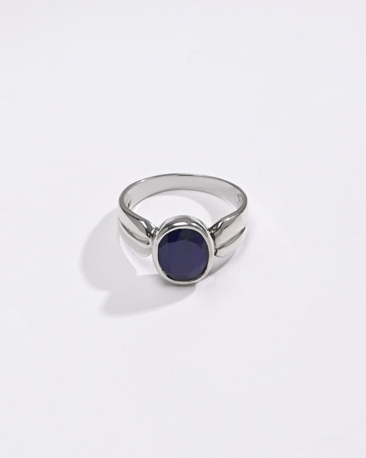 Blue Sapphire (Neelam) Ring – 925 Silver - 1126B