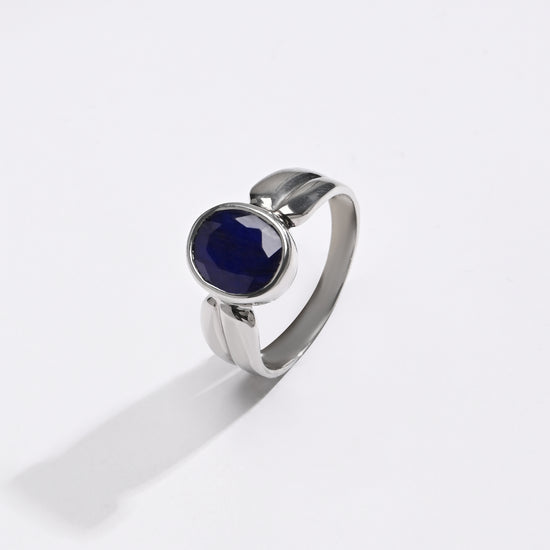 Blue Sapphire (Neelam) Ring – 925 Silver - 1126B - Myra