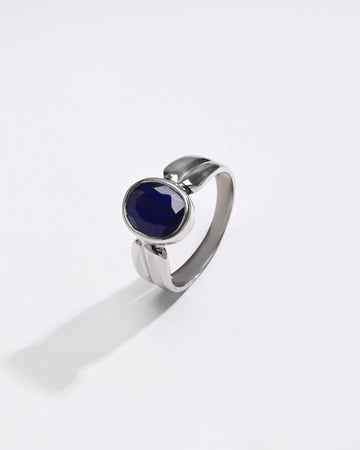 Blue Sapphire (Neelam) Ring – 925 Silver - 1126B - Myra