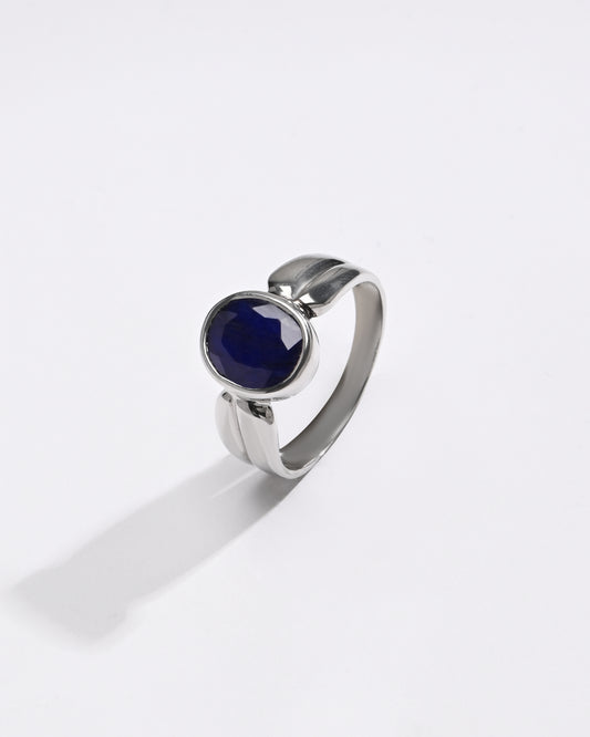 Blue Sapphire (Neelam) Ring – 925 Silver - 1126B - Myra