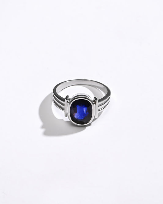 Natural Blue Sapphire (Neelam) Ring – 925 Silver - #1134B