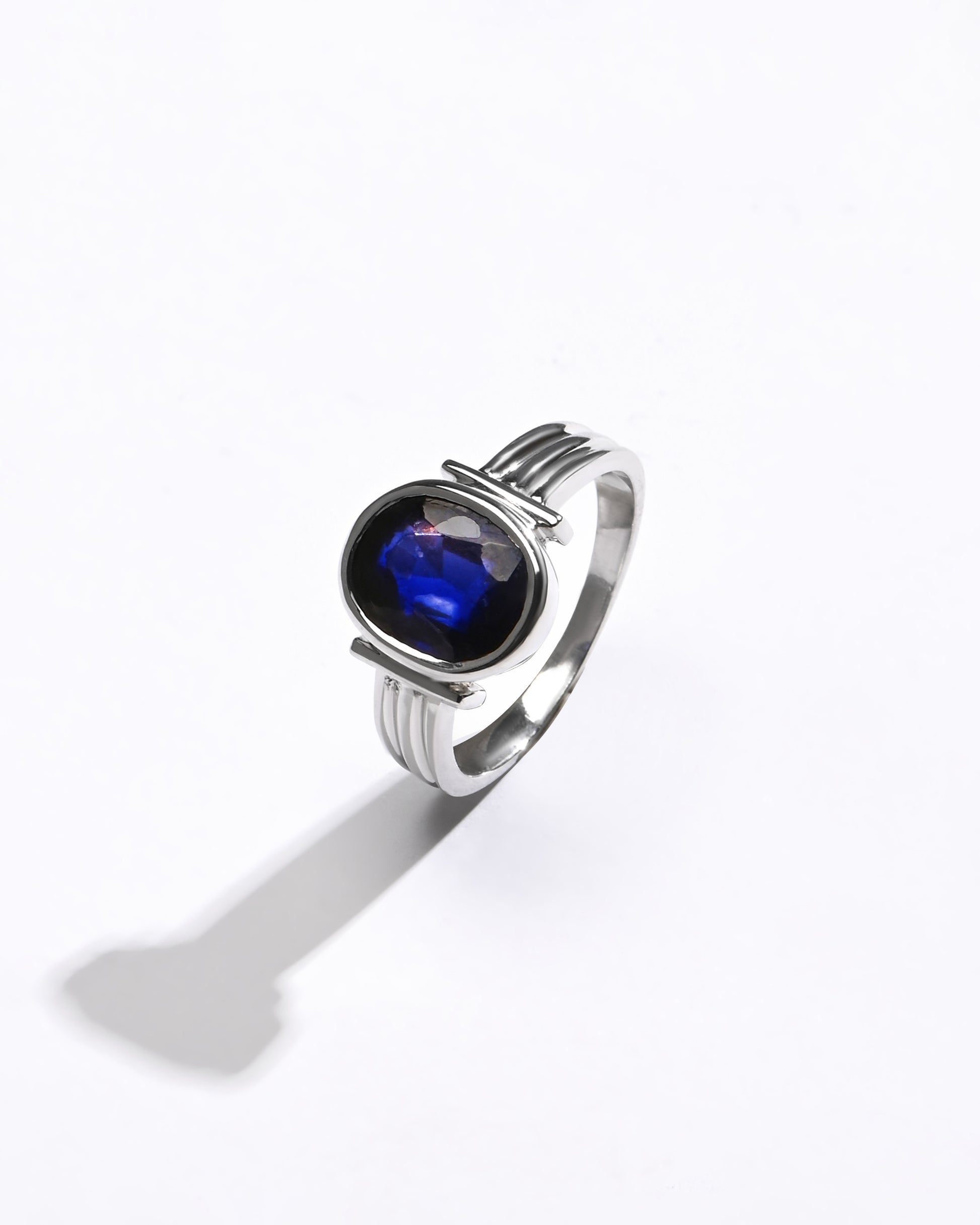 Natural Blue Sapphire (Neelam) Ring – 925 Silver - #1134B - Myra