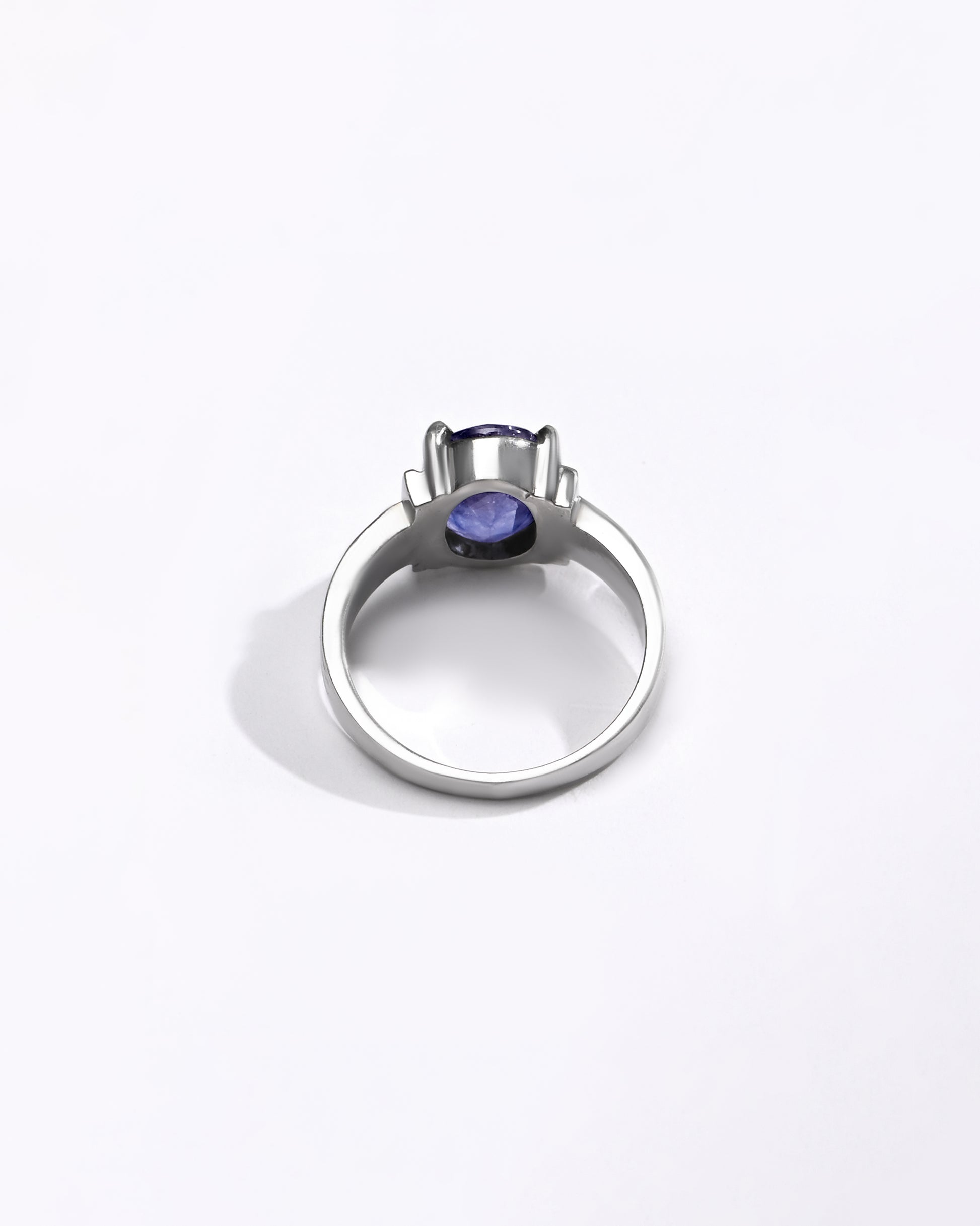 Royal Blue Sapphire (Neelam) Ring in 925 Silver - #1134N4 - Myra