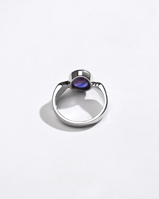 925 Silver Blue Sapphire (Neelam) Ring - 1136B - Myra