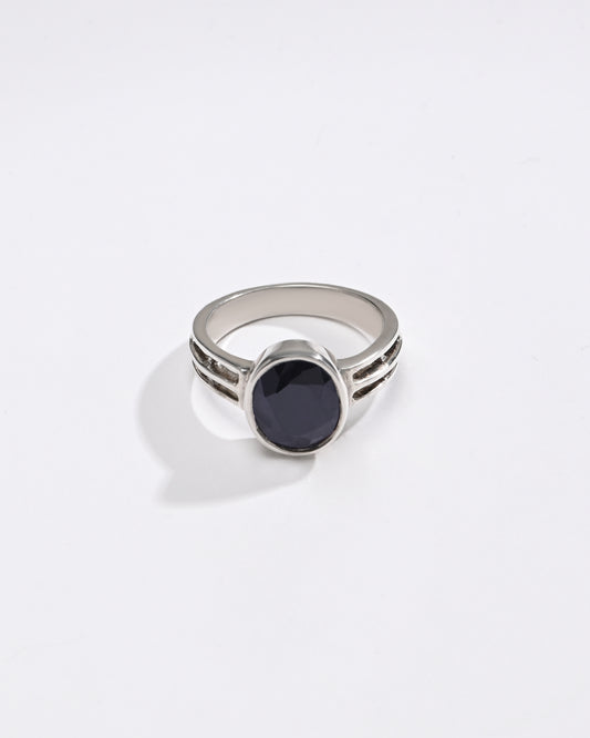 Blue Sapphire (Neelam) Gemstone Ring – 925 Silver - 1142B