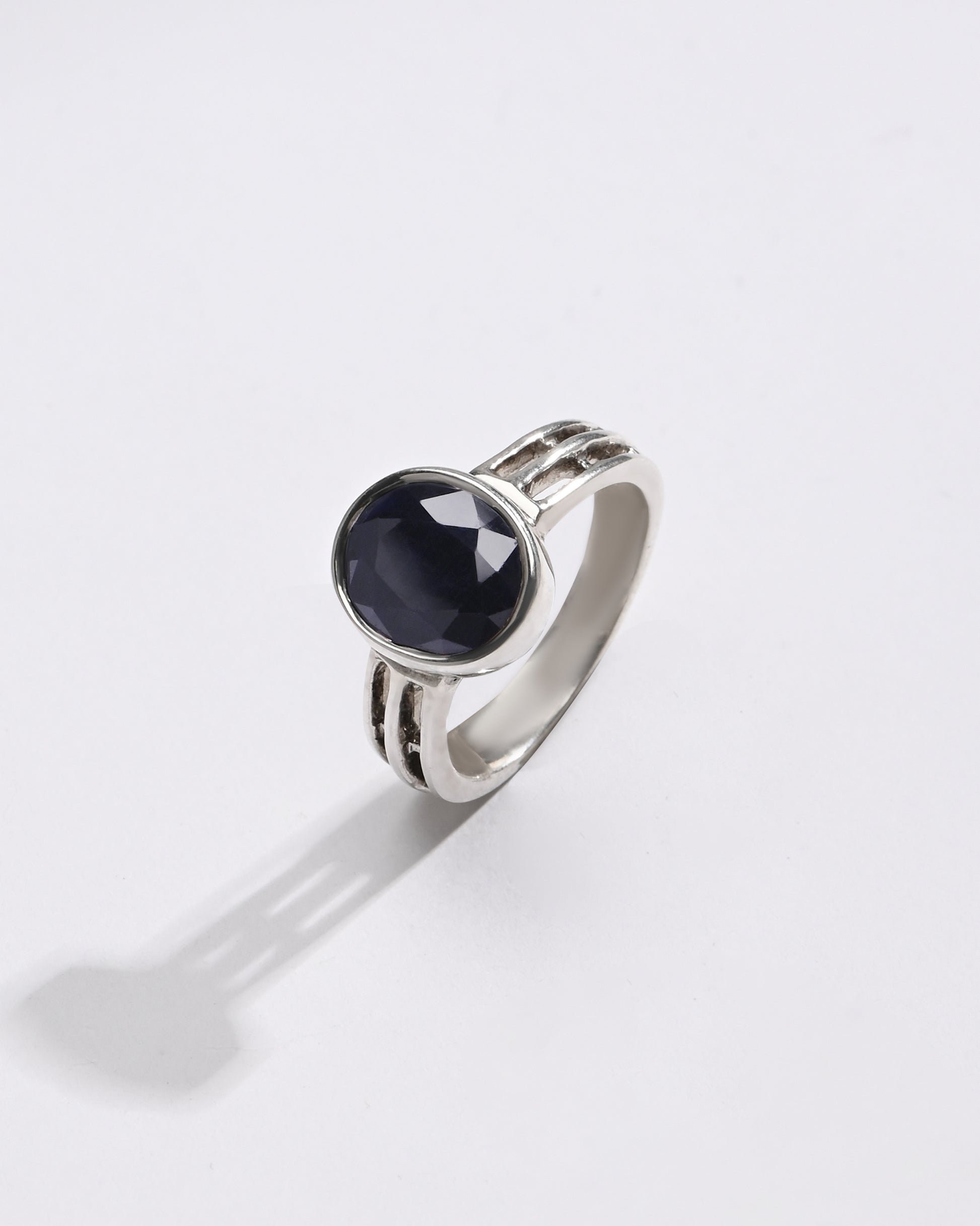 Blue Sapphire (Neelam) Gemstone Ring – 925 Silver - 1142B - Myra