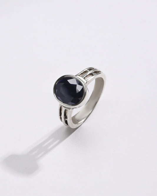 Blue Sapphire (Neelam) Gemstone Ring – 925 Silver - 1142B - Myra