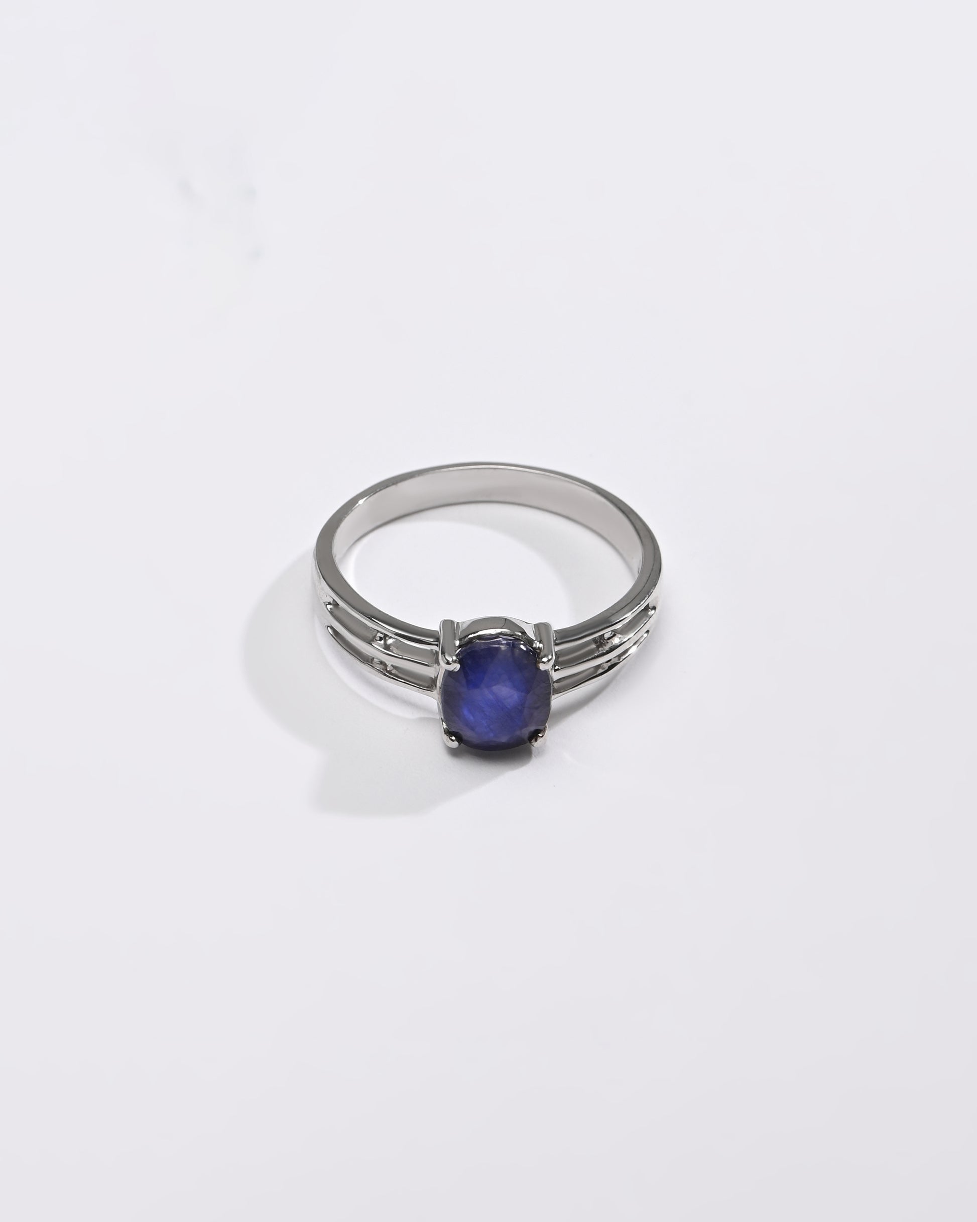 Luxe Blue Sapphire (Neelam) Ring – 925 Silver - 1142N4 - Myra